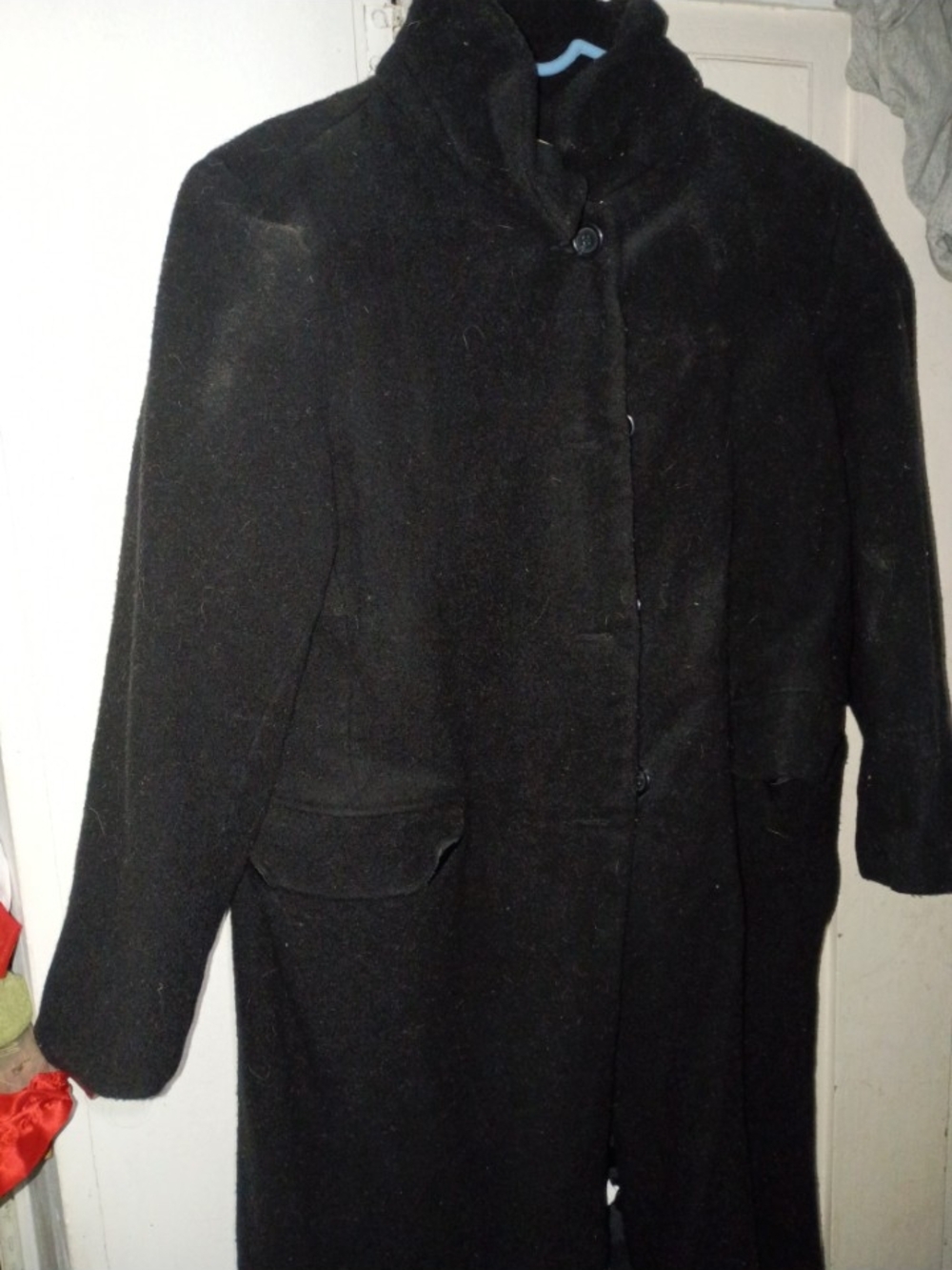 Vintage ANDREA Collection Black Wool Blend Pea Coat